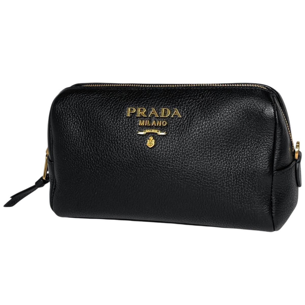 Prada Makeup Pouch Leather Nero