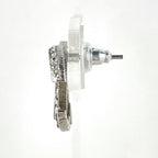Chanel Earrings CC Logo Silver Plated Rhinestone — view 2