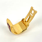 Hermes Enamel Earrings Cloisonne Gold Plated Brown — view 3