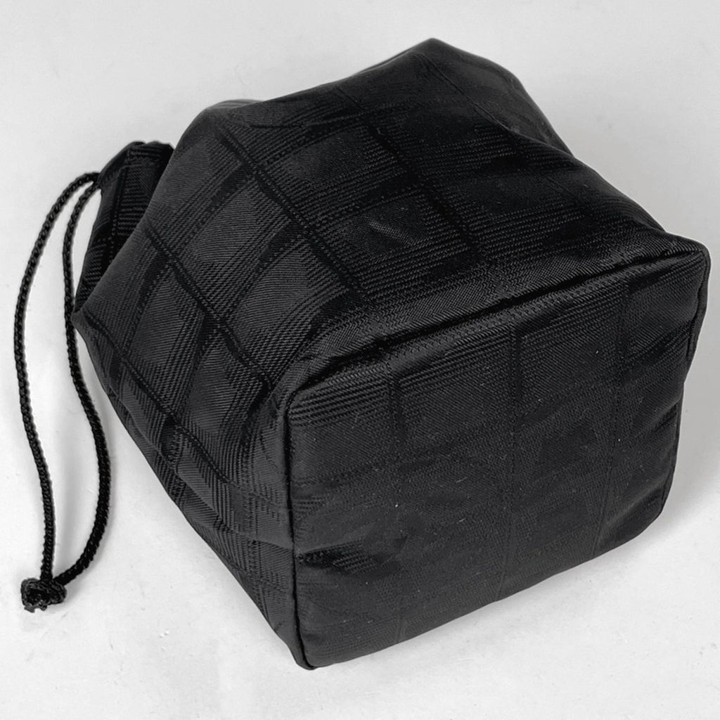 Chanel Makeup Pouch New Travel Line Drawstring Nylon Jacquard Black — view 2