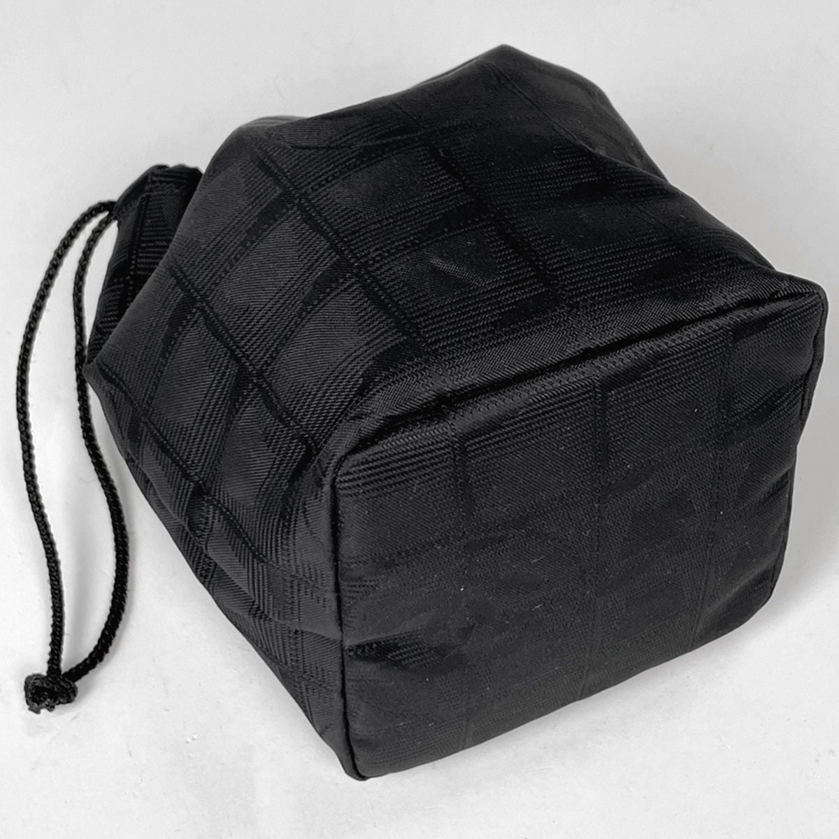 Chanel Makeup Pouch New Travel Line Drawstring Nylon Jacquard Black — view 2