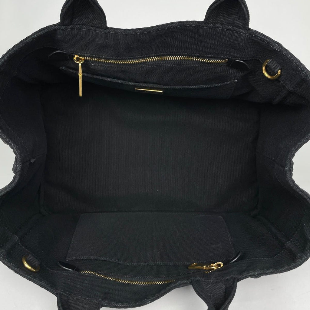 Prada Canapa Tote 2-Way Canvas Nero — view 7