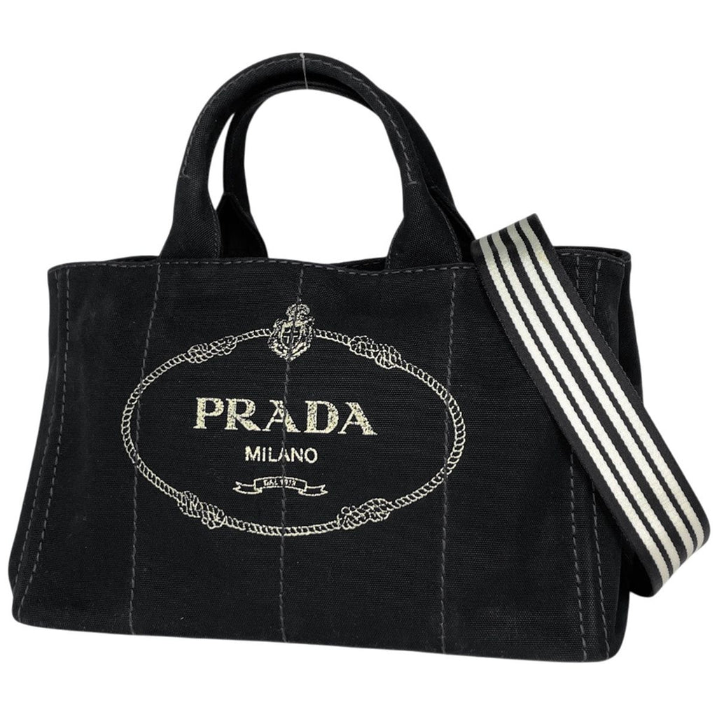 Prada Canapa Tote 2-Way Canvas Nero