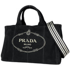 Prada Canapa Tote 2-Way Canvas Nero