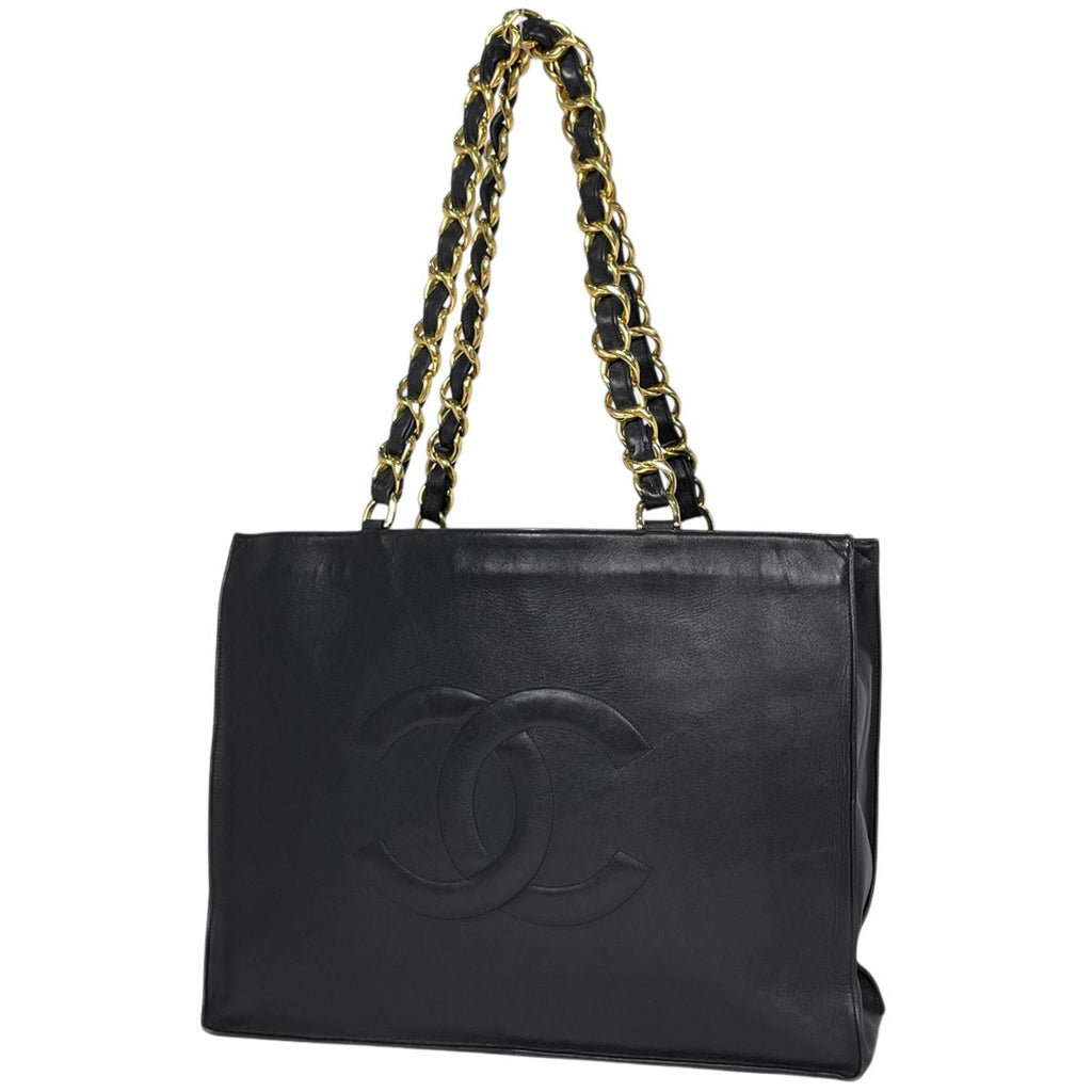 Chanel Tote CC Logo Leather Black