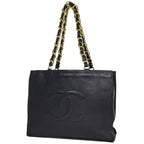 Chanel Tote CC Logo Leather Black
