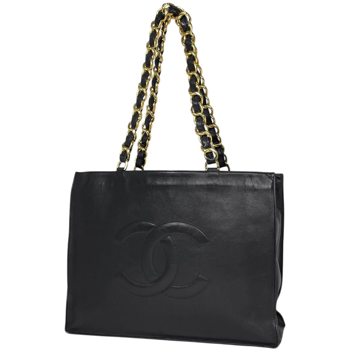 Chanel Tote CC Logo Leather Black