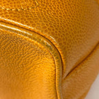 Chanel Shoulder Bag Triple CC Logo Drawstring Caviar Leather Yellow — view 3