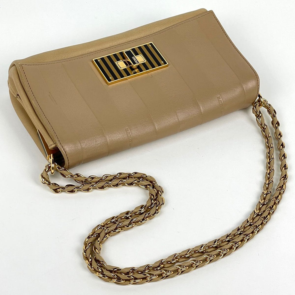 Fendi Shoulder Bag Pecan Leather Beige — view 5