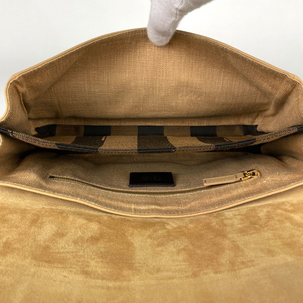 Fendi Shoulder Bag Pecan Leather Beige — view 7