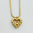 Dior Necklace Heart Motif Rhinestone Gold — view 2