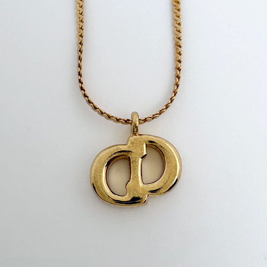 Dior Necklace CD Rhinestone Gold — view 2