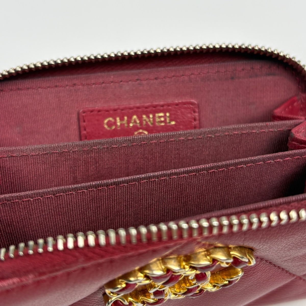 Chanel Coin Case CC Logo Zip Around Leather — view 8