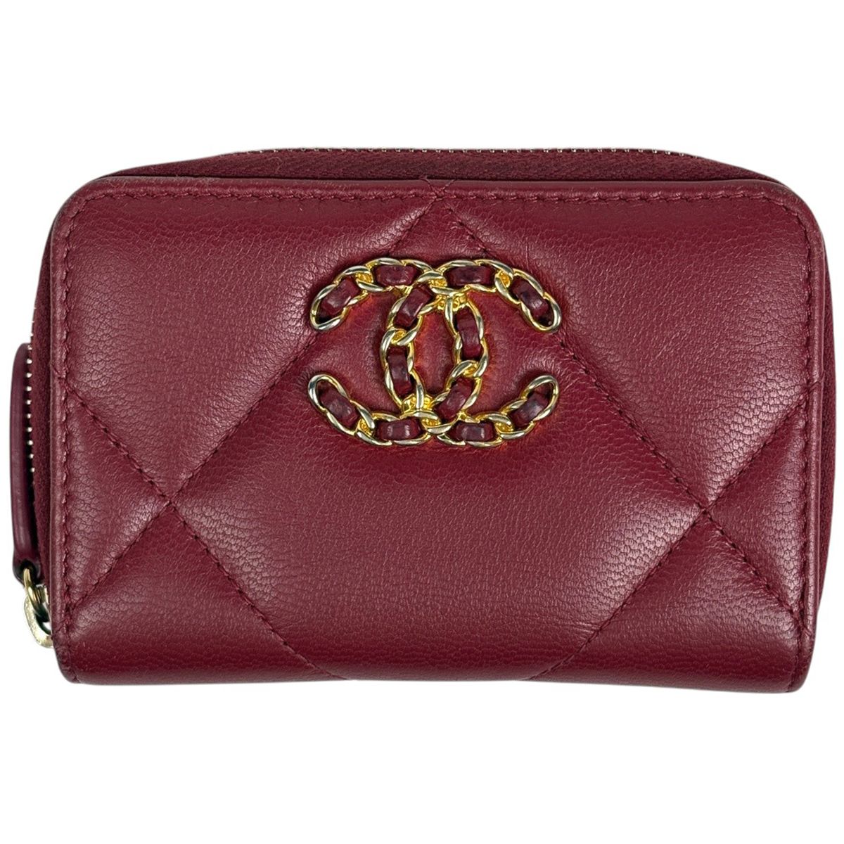 Chanel Coin Case CC Logo Zip Around Leather