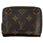 Louis Vuitton Coin Case Round Zip Monogram Brown