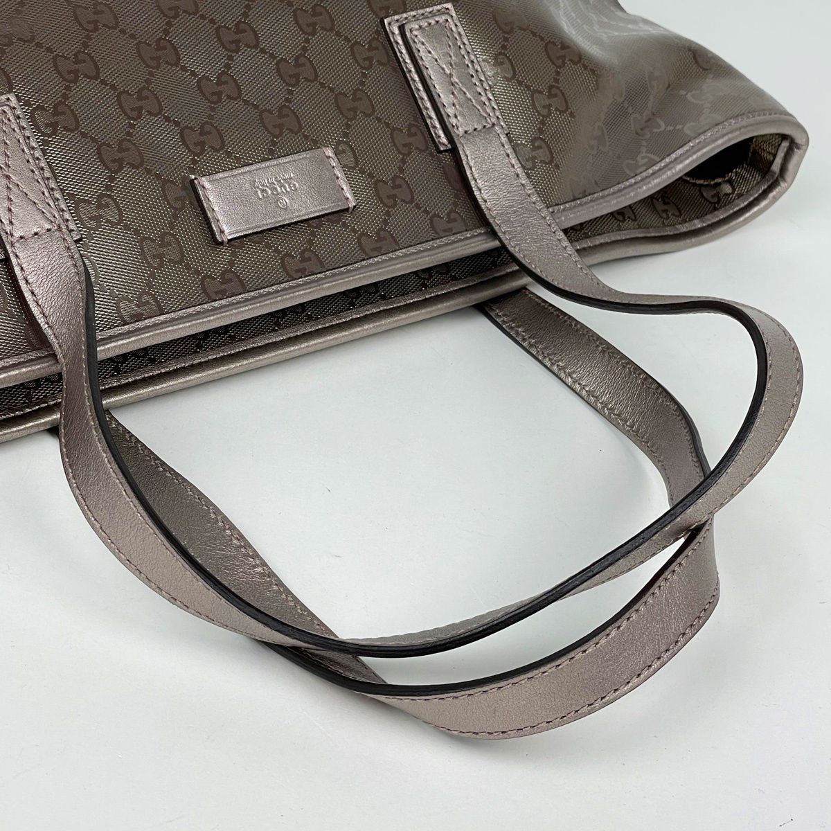 Gucci Tote GG Supreme Pattern Metallic Pink — view 7