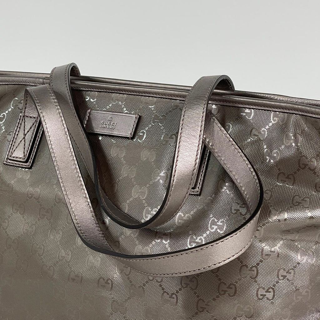 Gucci Tote GG Supreme Pattern Metallic Pink — view 6