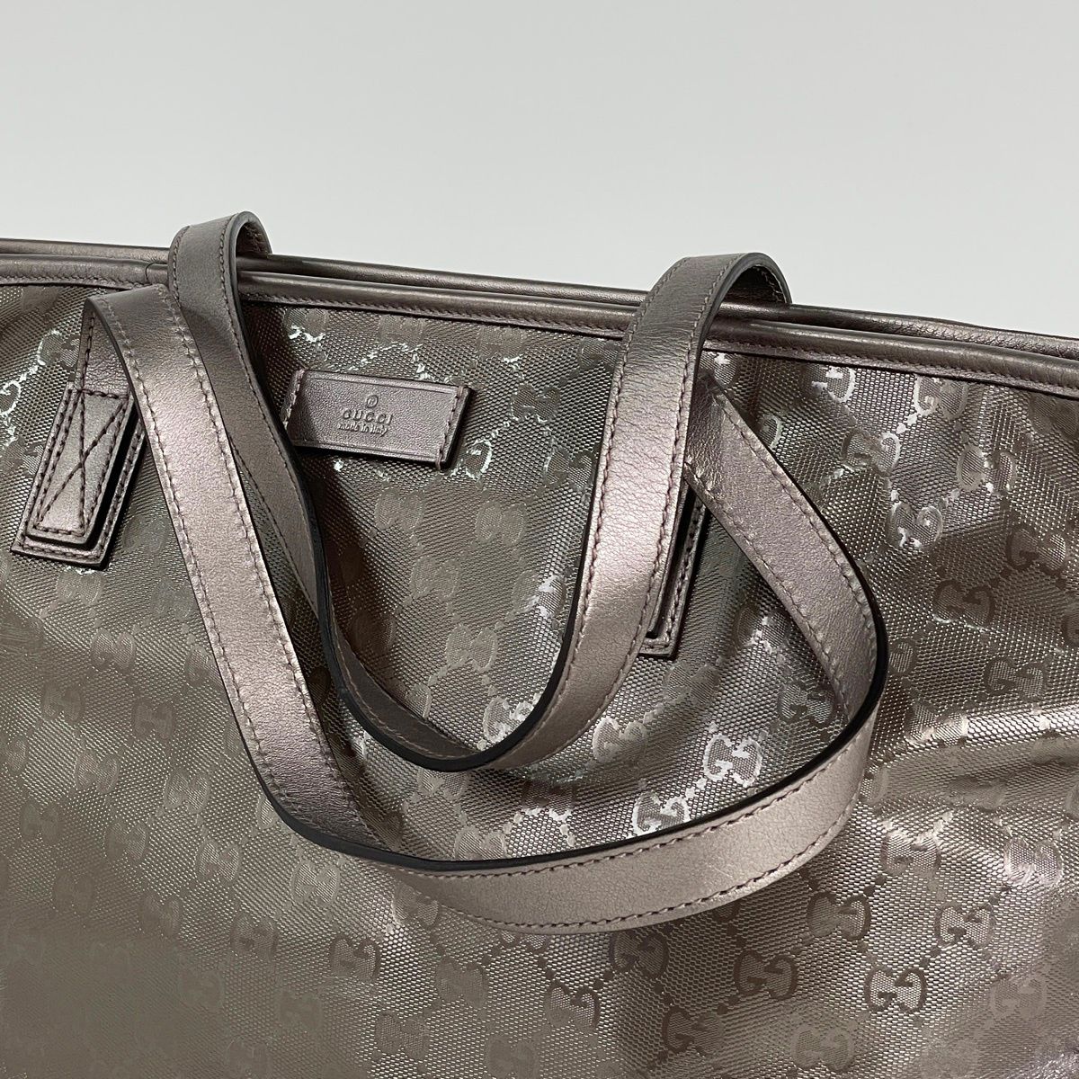 Gucci Tote GG Supreme Pattern Metallic Pink — view 6