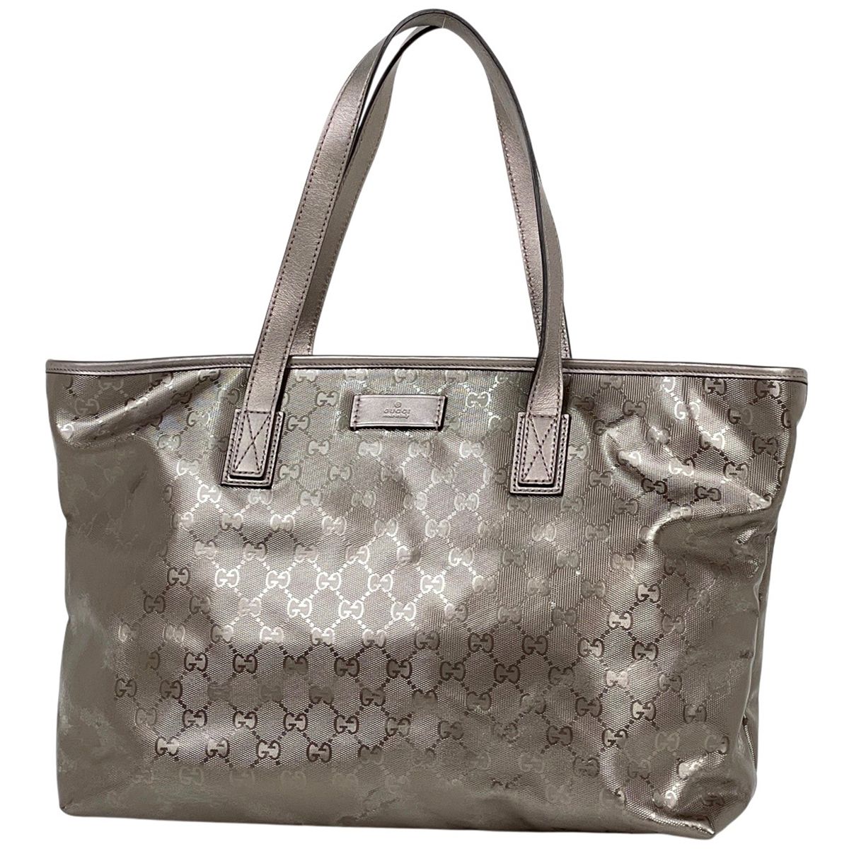 Gucci Tote GG Supreme Pattern Metallic Pink