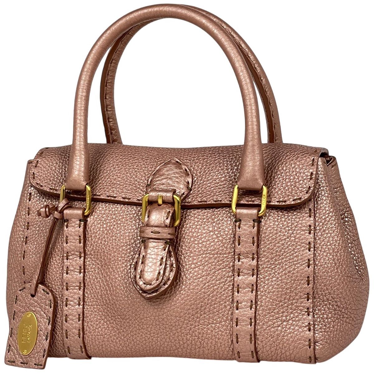 Fendi Handbag Selleria Mini Linda Leather Pink