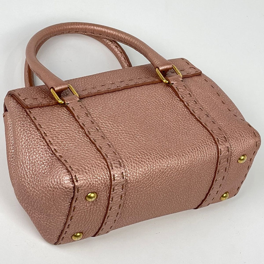 Fendi Handbag Selleria Mini Linda Leather Pink — view 2