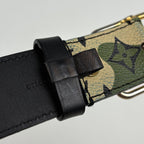 Louis Vuitton Ceinture Monogram Moflage Belt Takashi Murakami Leather Green — view 4