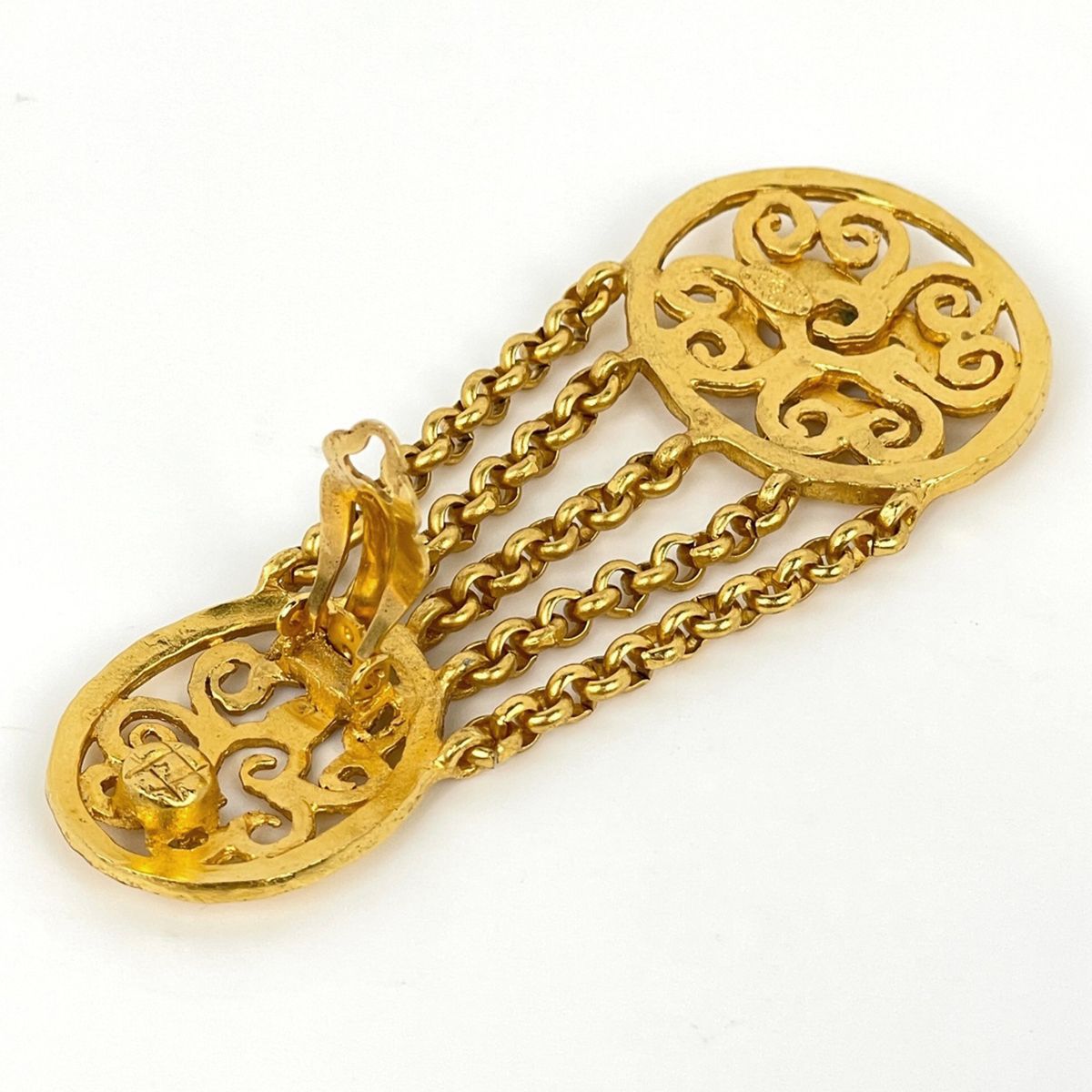 Chanel Earrings CC Logo Gold Plated — view 3