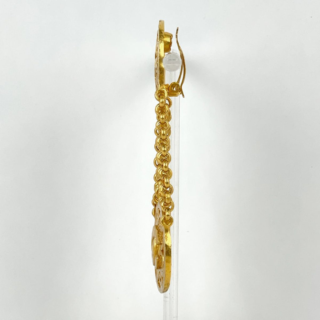 Chanel Earrings CC Logo Gold Plated — view 2