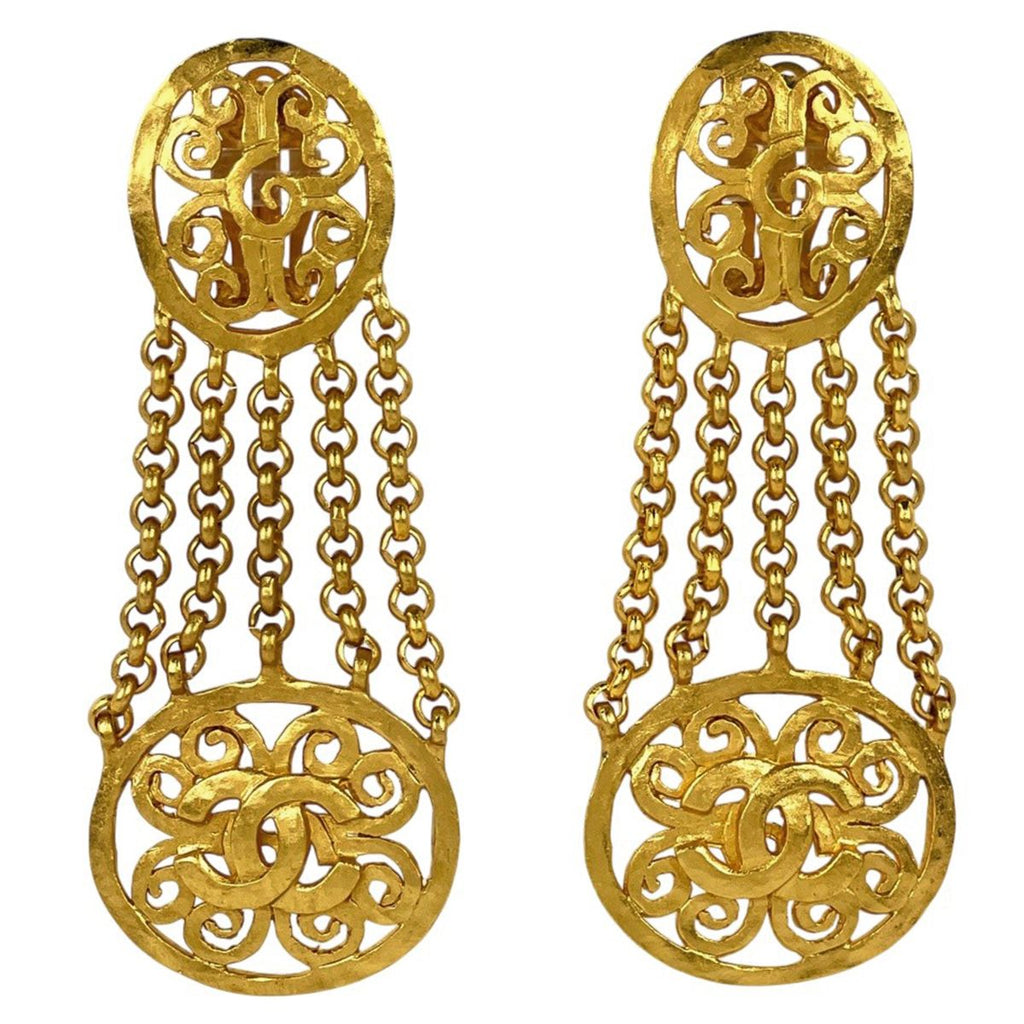 Chanel Earrings CC Logo Gold Plated