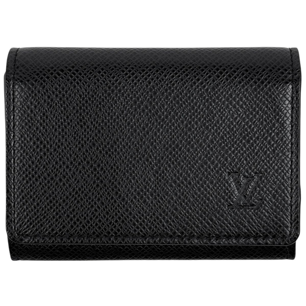 Louis Vuitton Envelope Carte de Visite Card Case Holder Business Taiga Noir
