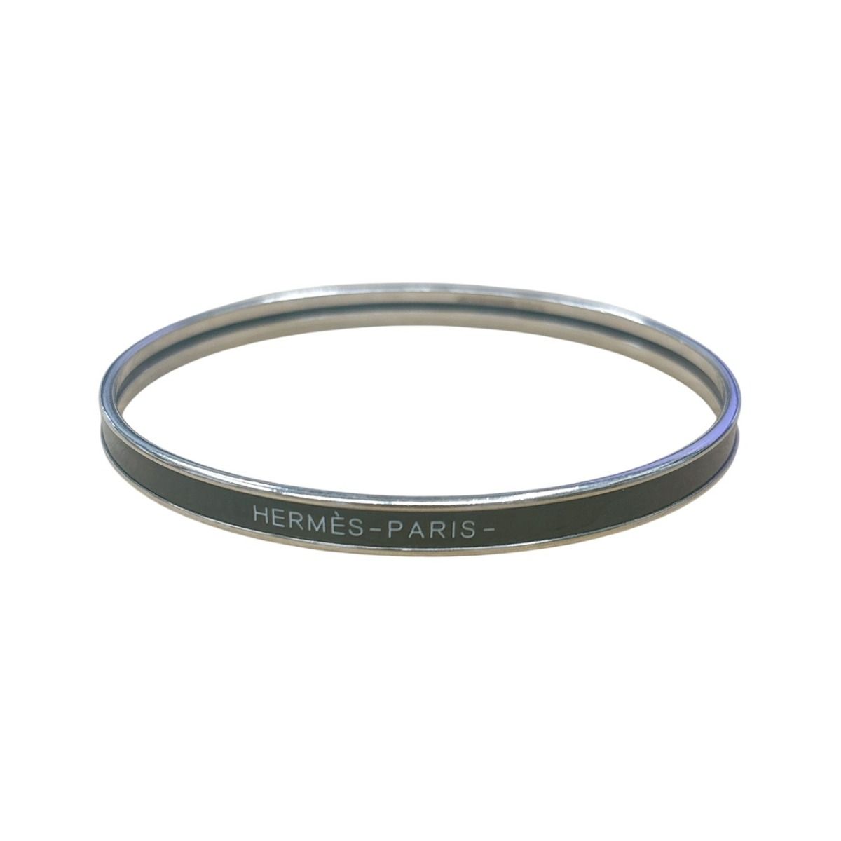 Hermes Uni Bracelet Enamel Bangle Black