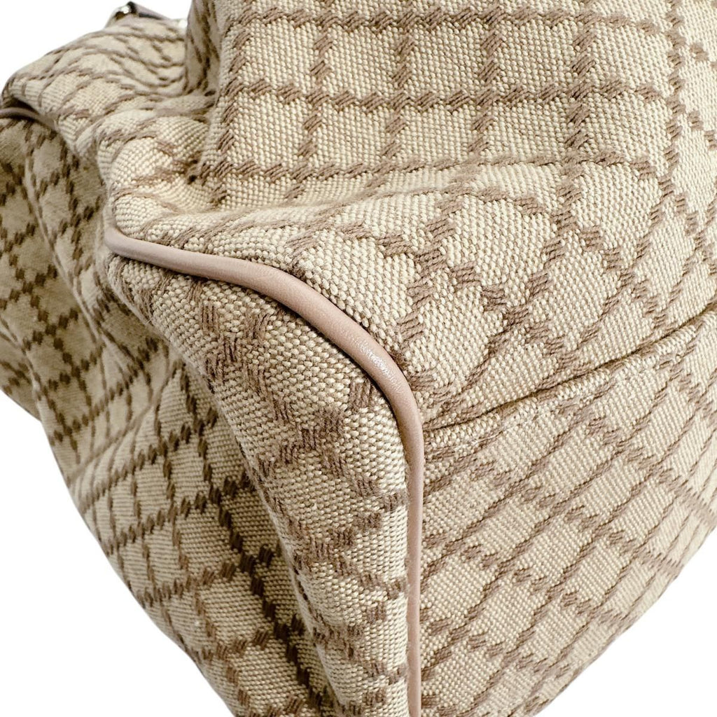 Gucci Diamante Canvas Handbag Tote Beige Brown — view 8