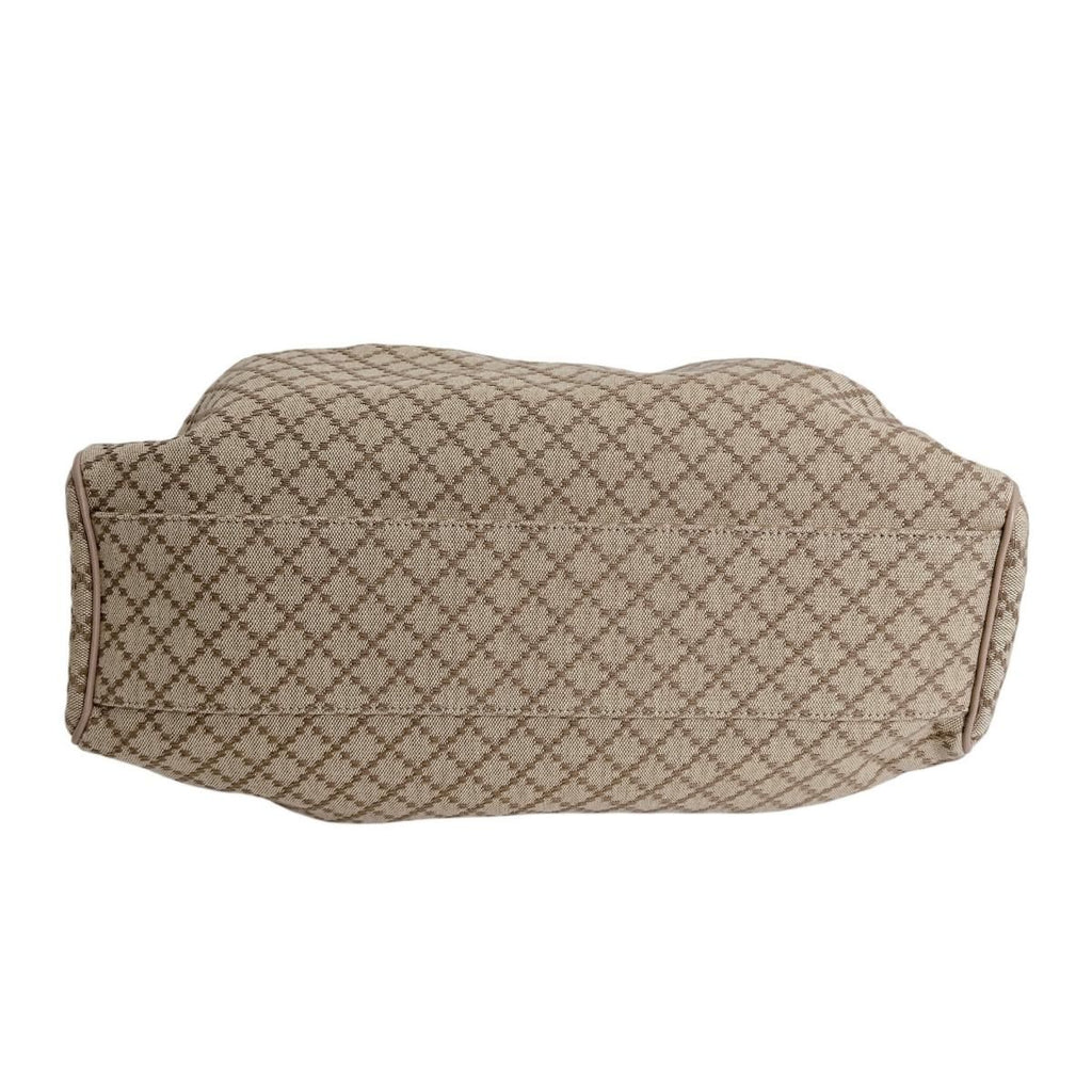 Gucci Diamante Canvas Handbag Tote Beige Brown — view 4