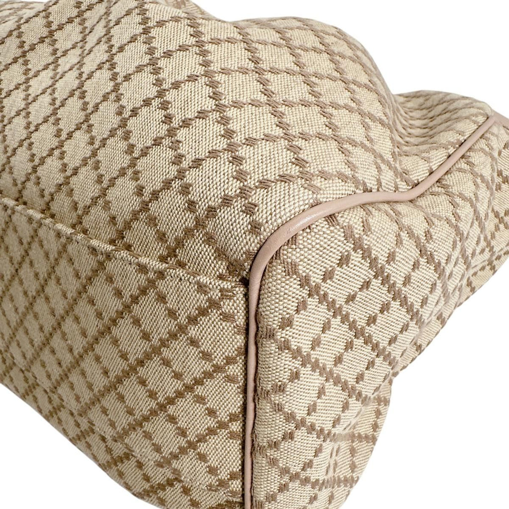 Gucci Diamante Canvas Handbag Tote Beige Brown — view 5