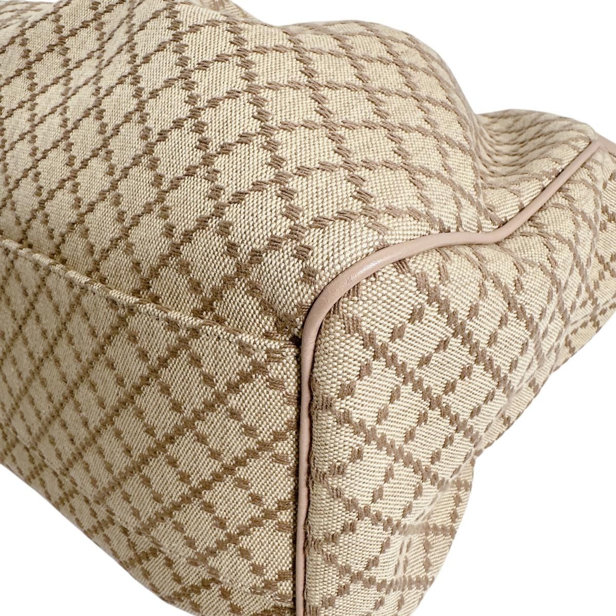 Gucci Diamante Canvas Handbag Tote Beige Brown — view 5
