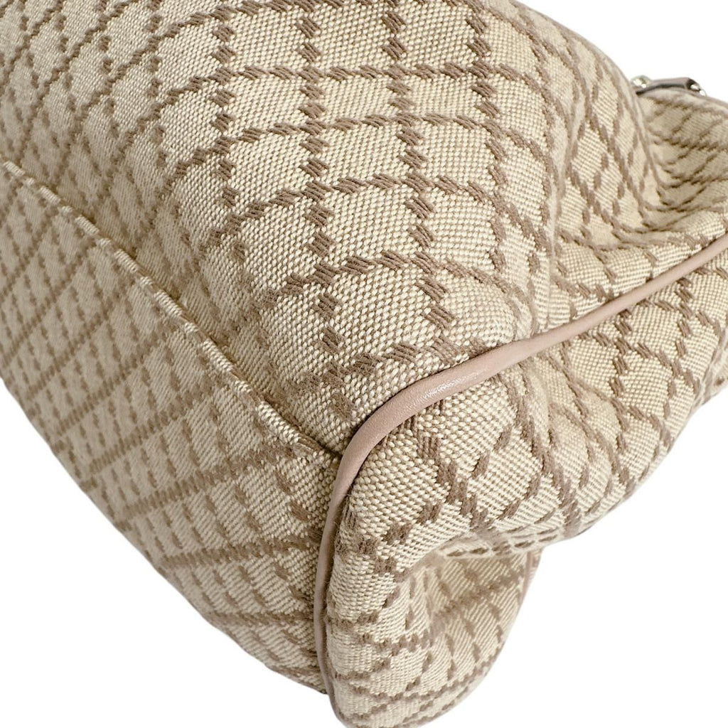 Gucci Diamante Canvas Handbag Tote Beige Brown — view 7