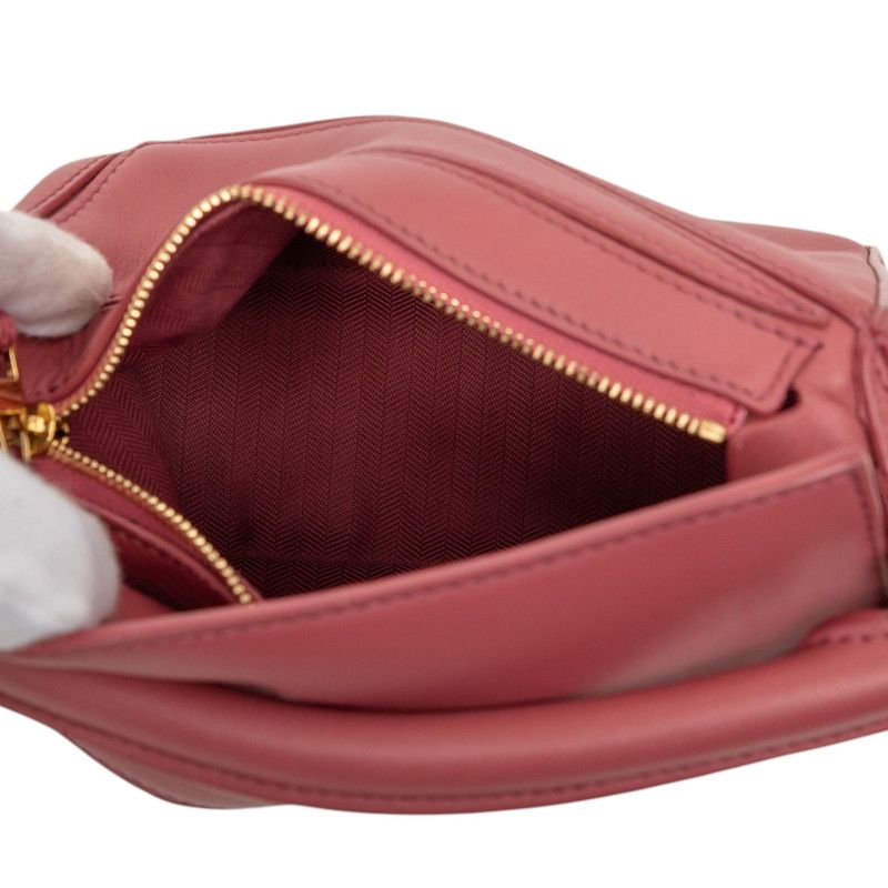 Loewe Anagram Puzzle Mini 2-Way Crossbody Shoulder Bag Pink Leather — view 4