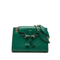Gucci Guccissima Emily Tassel Charm Chain Shoulder Bag Green Leather