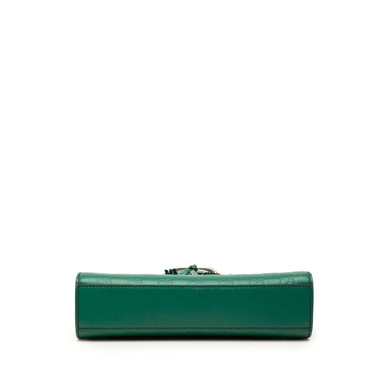 Gucci Guccissima Emily Tassel Charm Chain Shoulder Bag Green Leather — view 3