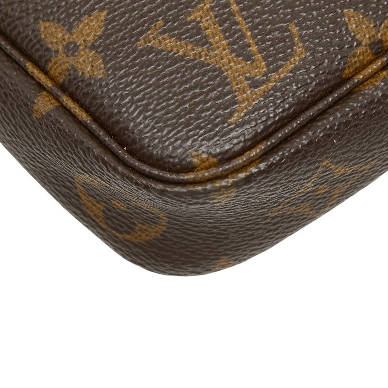 Louis Vuitton Monogram Pochette Soirle Handbag Pouch Brown Leather — view 5