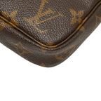 Louis Vuitton Monogram Pochette Soirle Handbag Pouch Brown Leather — view 4