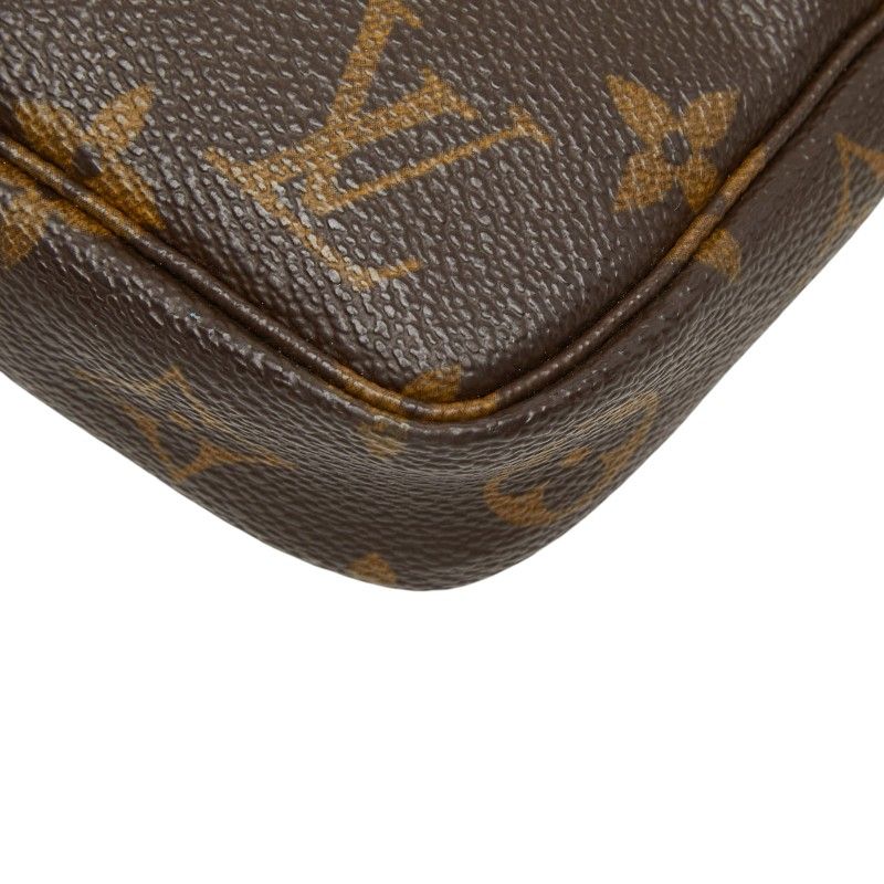 Louis Vuitton Monogram Pochette Soirle Handbag Pouch Brown Leather — view 4