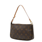 Louis Vuitton Monogram Pochette Soirle Handbag Pouch Brown Leather — view 2