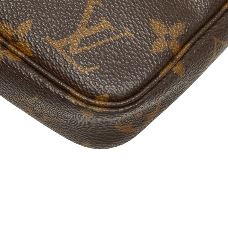 Louis Vuitton Monogram Pochette Soirle Handbag Pouch Brown Leather — view 6