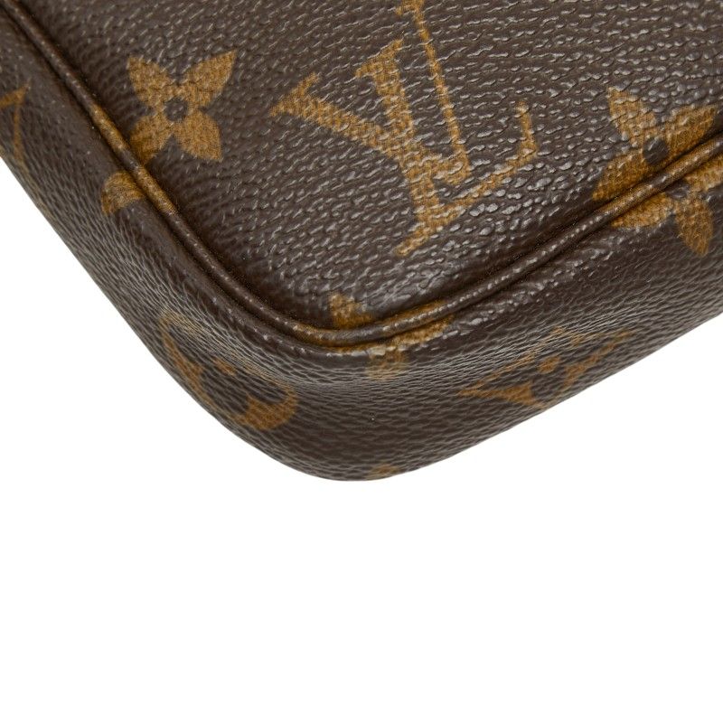 Louis Vuitton Monogram Pochette Soirle Handbag Pouch Brown Leather — view 7