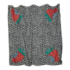 Gucci Dot Pattern Strawberry Scarf Large Black White Multicolor Rayon Silk