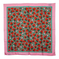 Gucci GG Logo Strawberry Pattern Scarf Large Pink Multicolor Silk