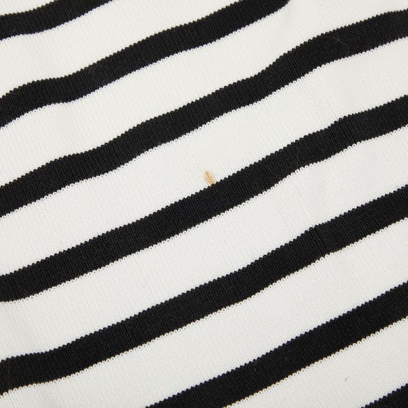 Chanel CC Logo Sleeveless Border Knit Dress 36 White Black Cotton — view 3