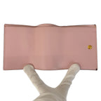 Fendi Zucca Is Pink Brown Gold Leather Folded Wallet Compact — view 6