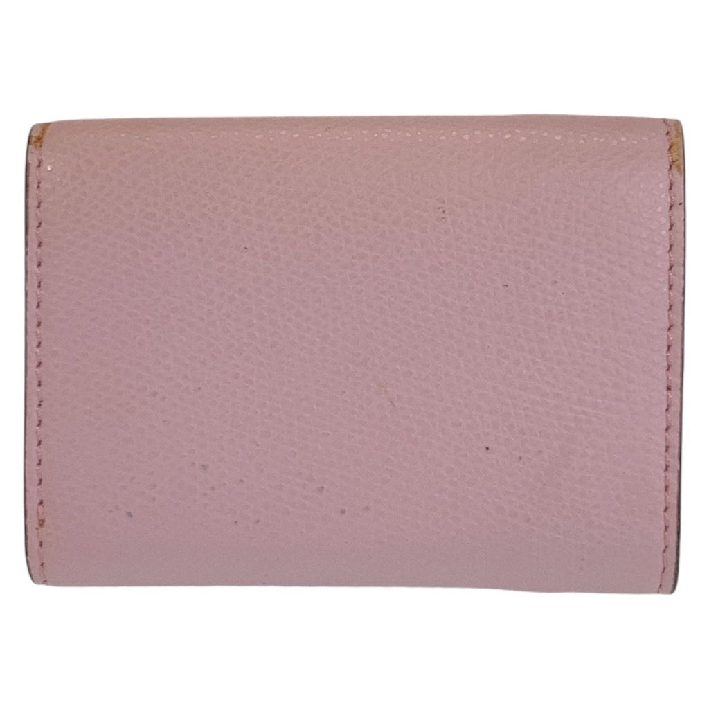 Fendi Zucca Is Pink Brown Gold Leather Folded Wallet Compact — view 2